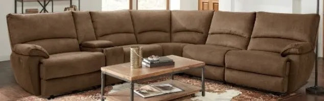 Furniture of America® Cerelia 6-Piece Brown Power Reclining Sectional