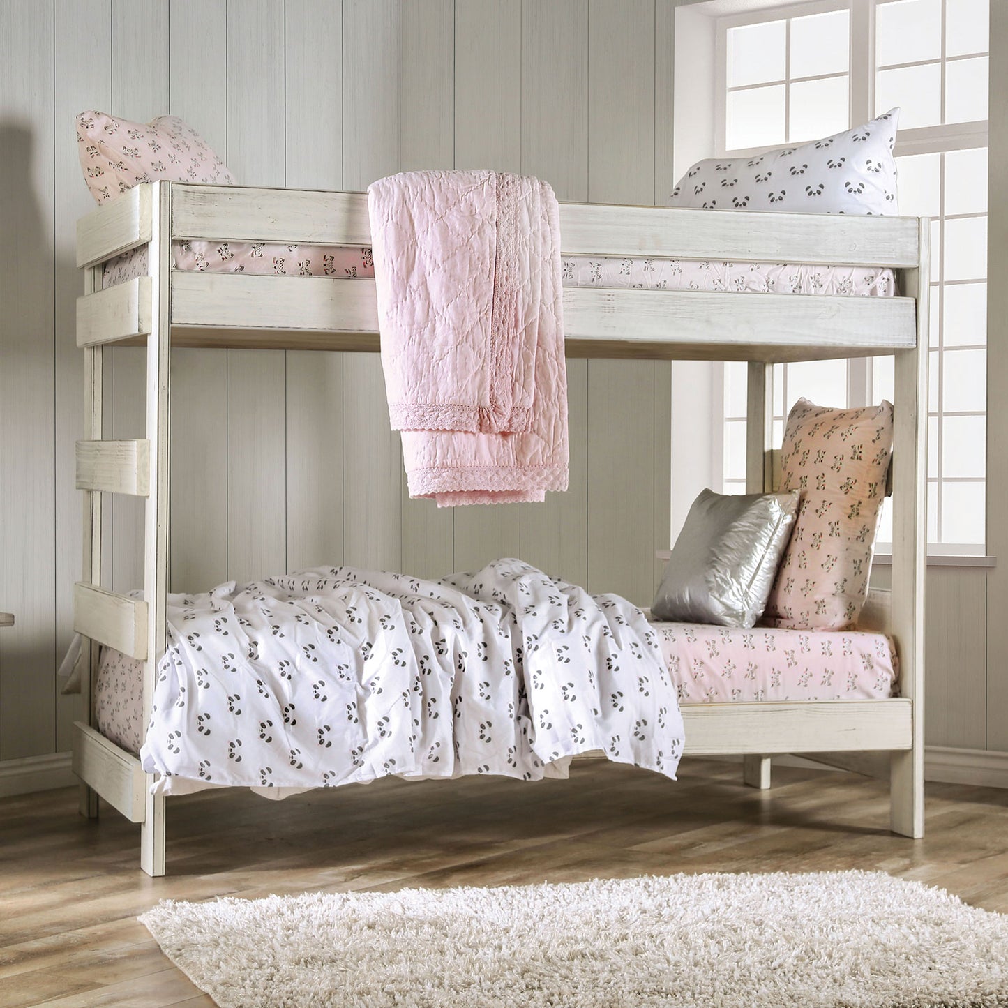 Furniture of America ARLETTE T/T Bunk Bed w/ 2 Slat Kits (*Mattress Ready)