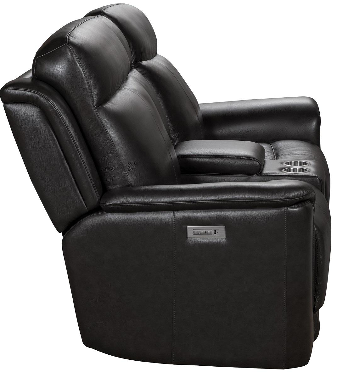 BarcaLounger Burbank Reclining Loveseat w/ Power Headrest in Matteo-Smokey Gray