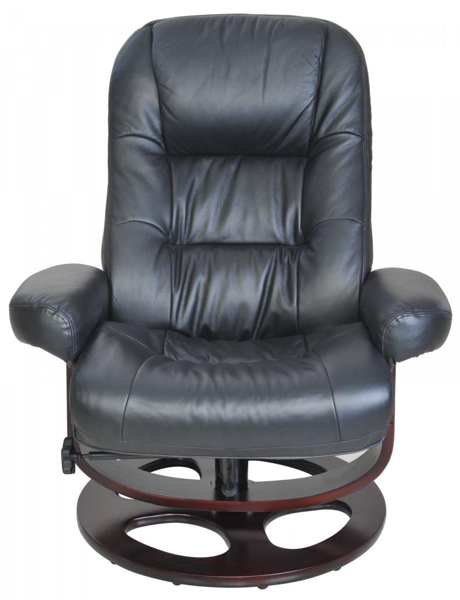 BarcaLounger Jacque Pedestal Recliner / Ottoman in Black 15-8021