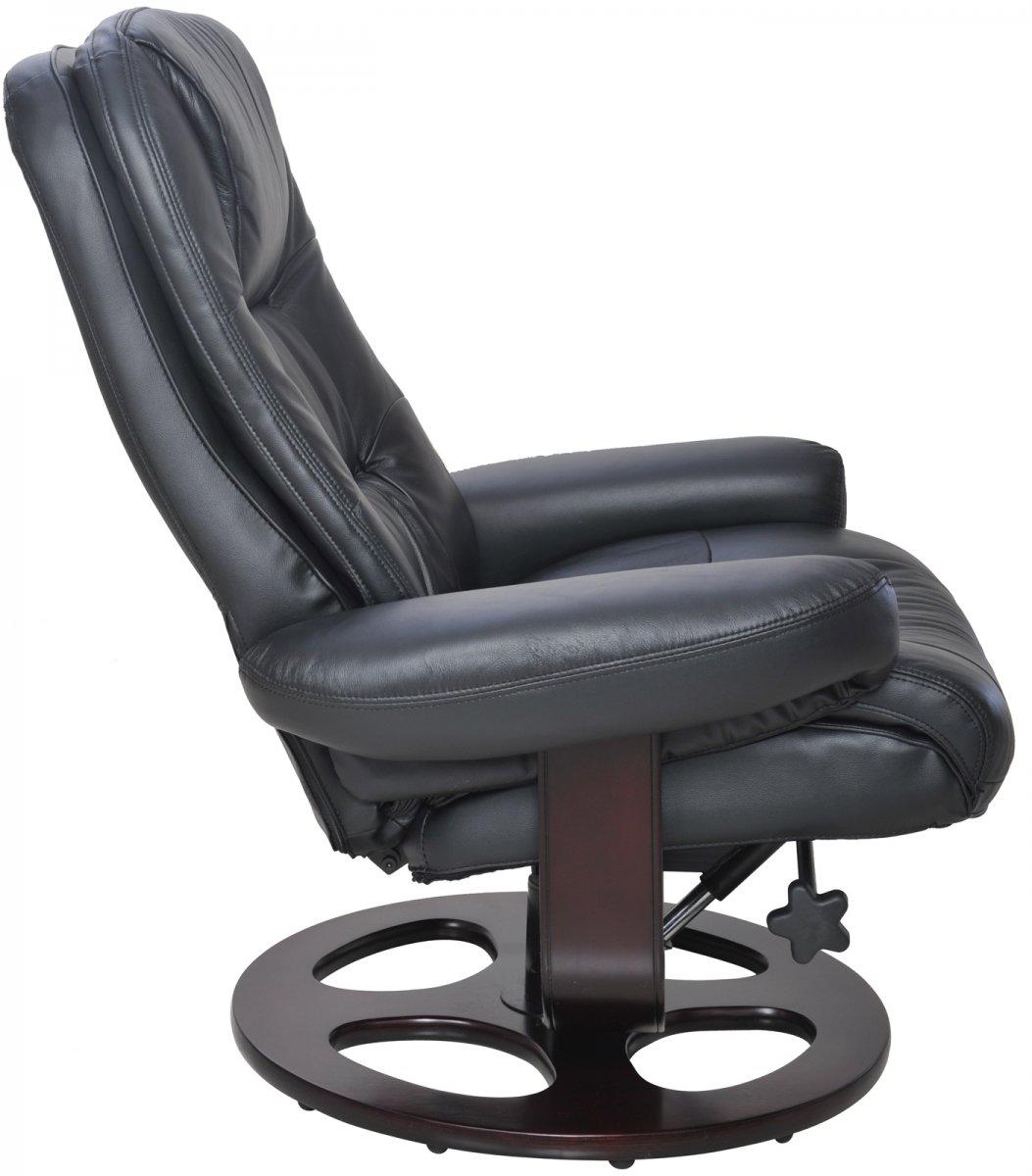 BarcaLounger Jacque Pedestal Recliner / Ottoman in Black 15-8021