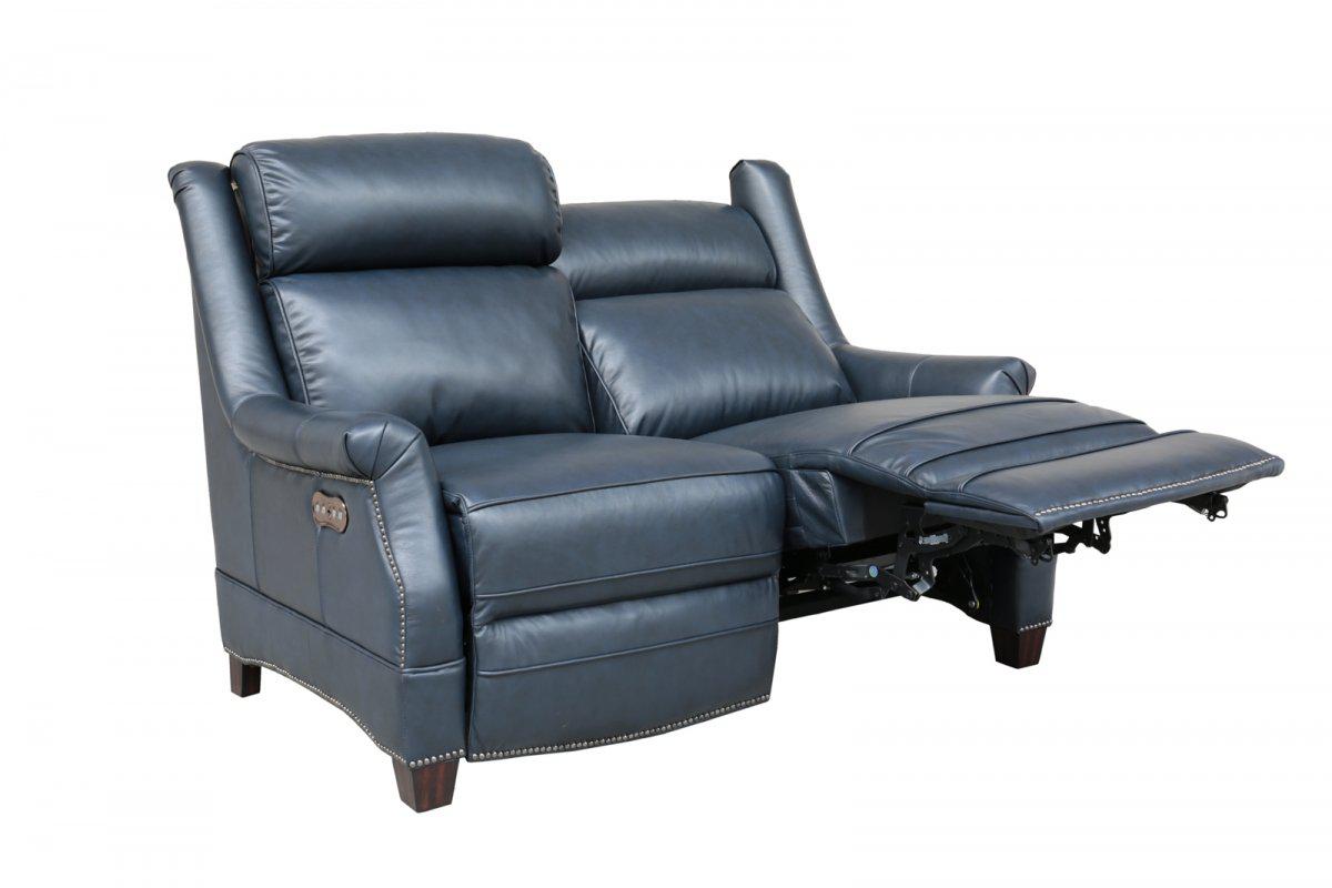 BarcaLounger Warrendale Power Reclining Loveseat w/Power Head Rests in Blue