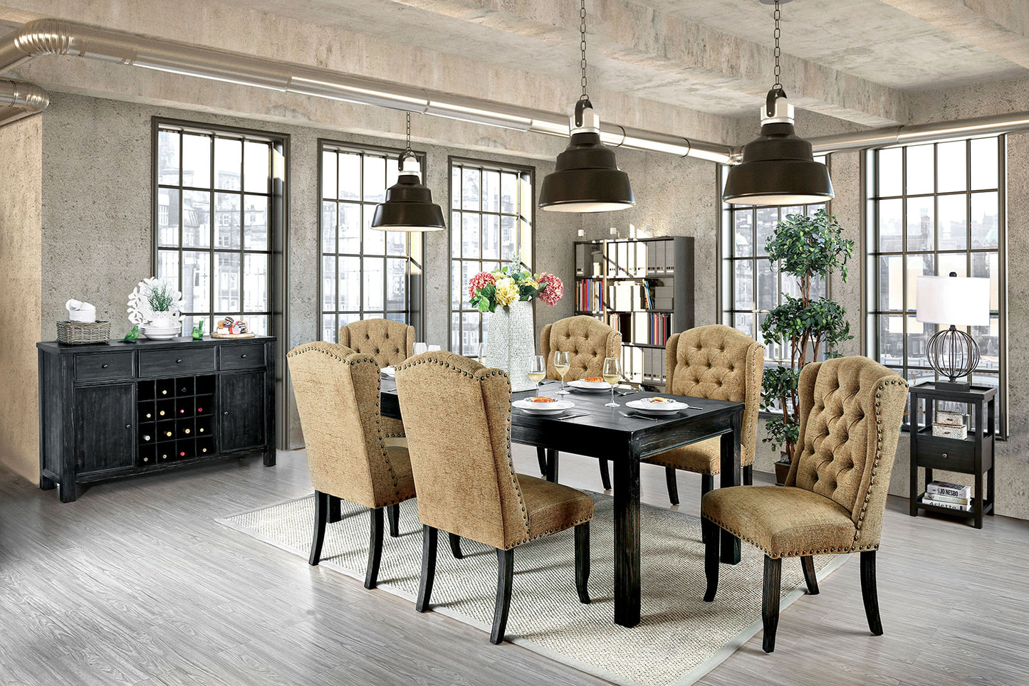 Furniture of America SANIA 7 Pc. Dining Table Set