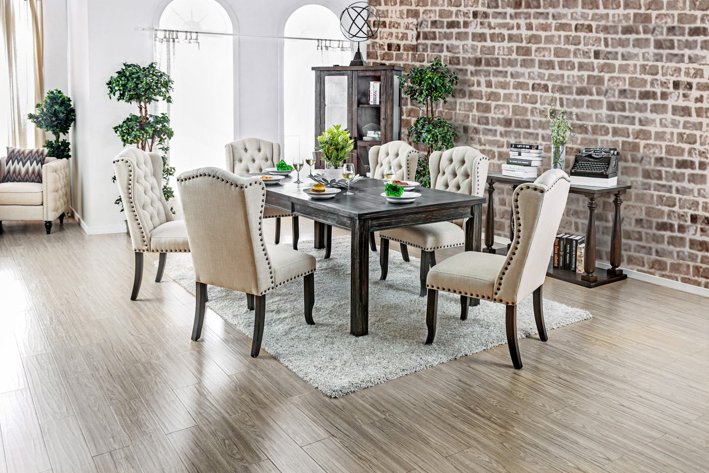 Furniture of America SANIA 9 Pc. Dining Table Set