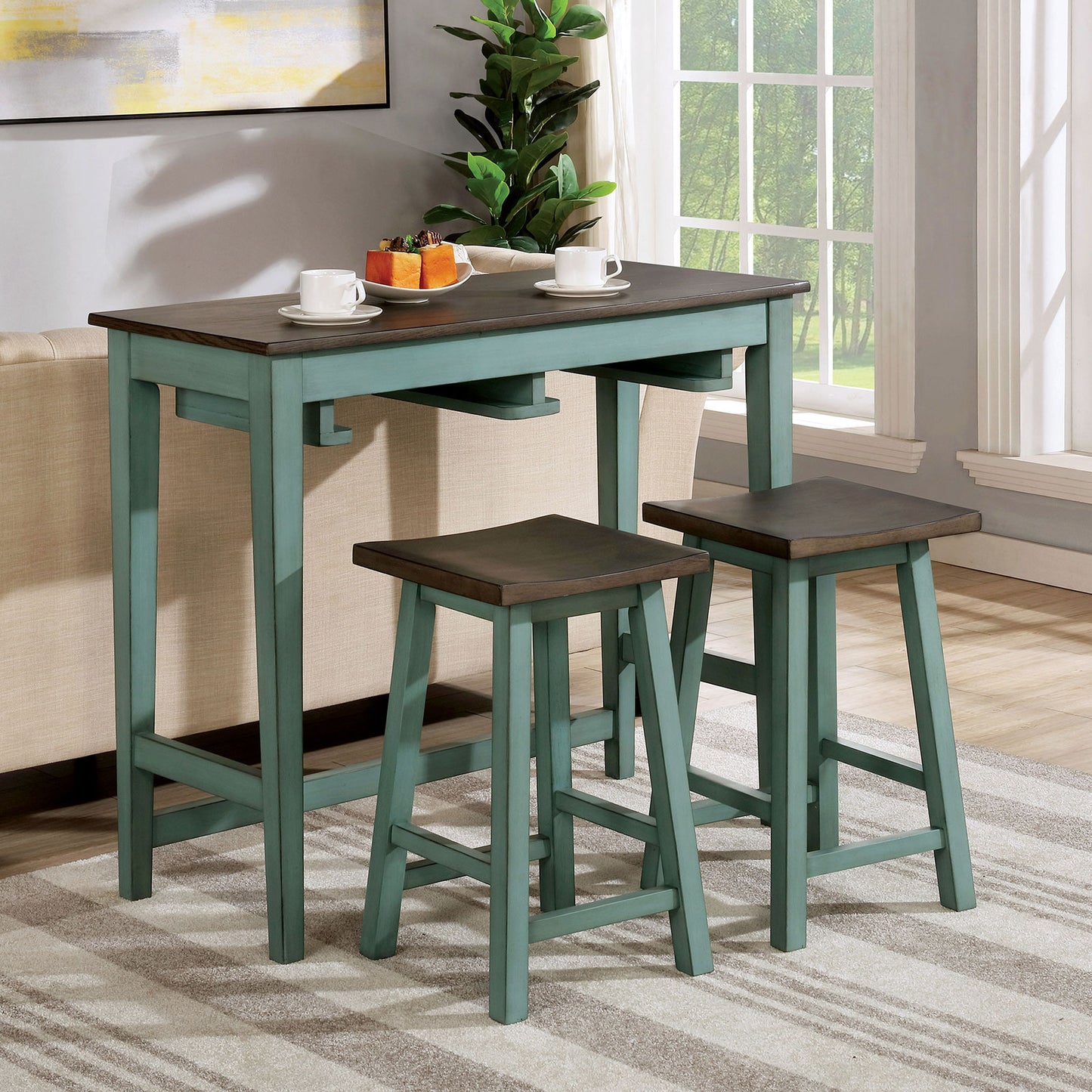 Furniture Of America ELINOR 3 Pc. Bar Table Set