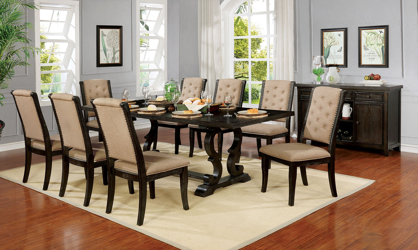 Furniture of America Patience Dark Walnut 7 Pc. Dining Table Set