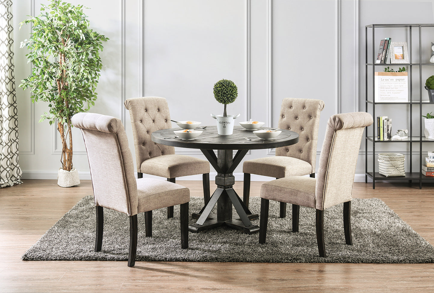 Furniture Of America ALFRED 5 Pc. Round Dining Table Set