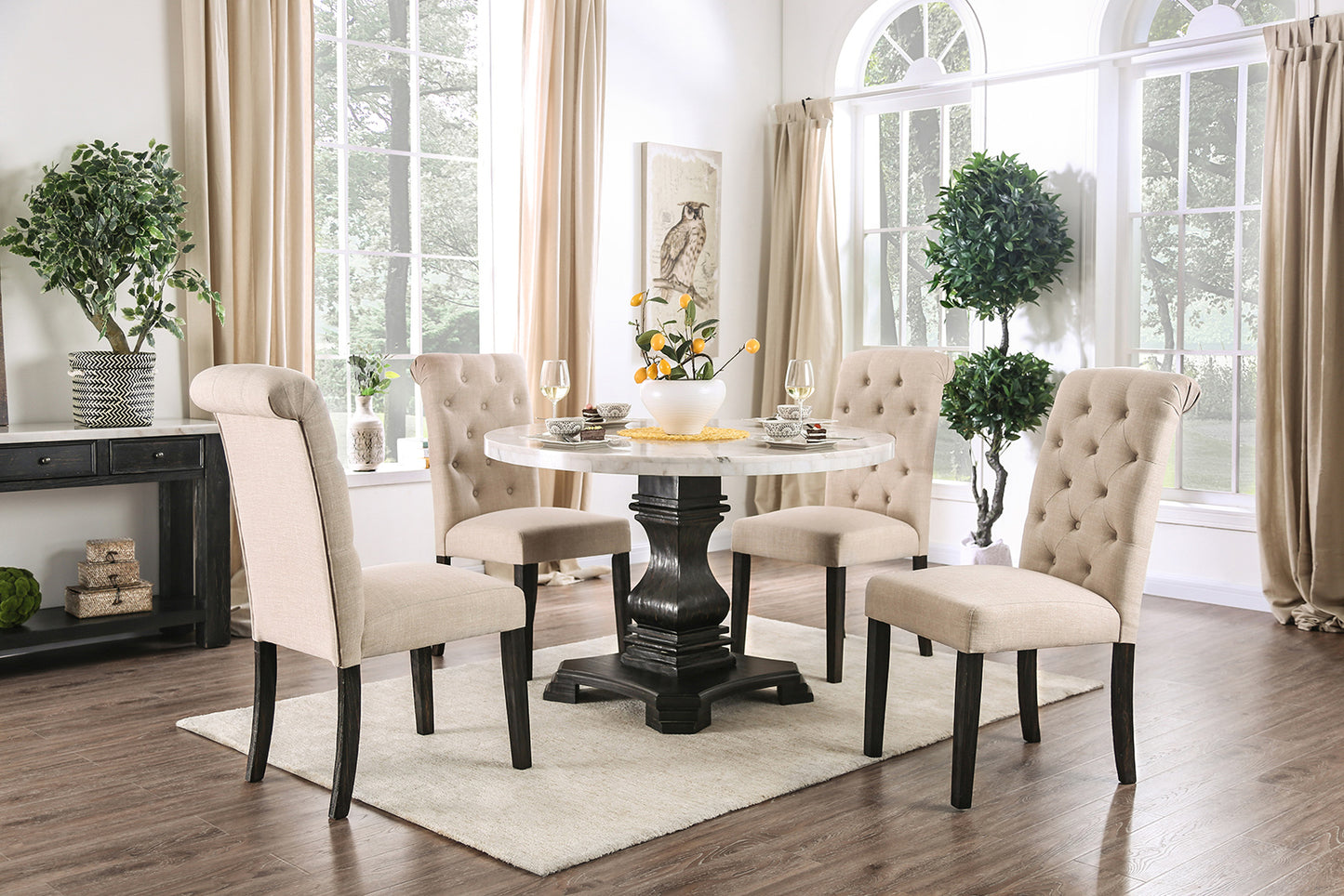 Furniture Of America ELFREDO 5 Pc. Round Dining Table Set