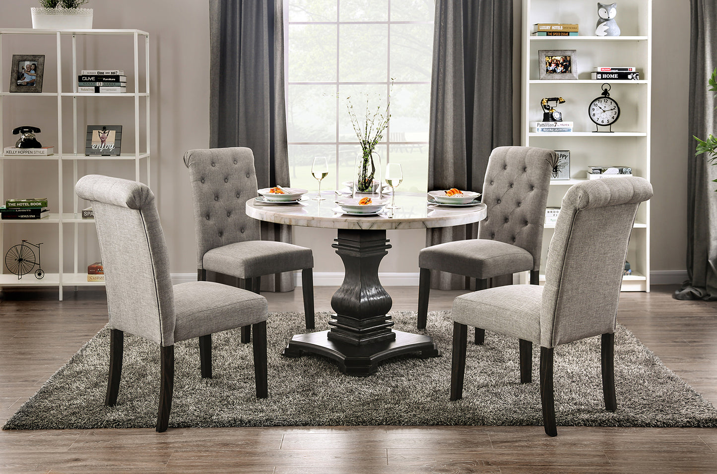 Furniture Of America ELFREDO 5 Pc. Round Dining Table Set