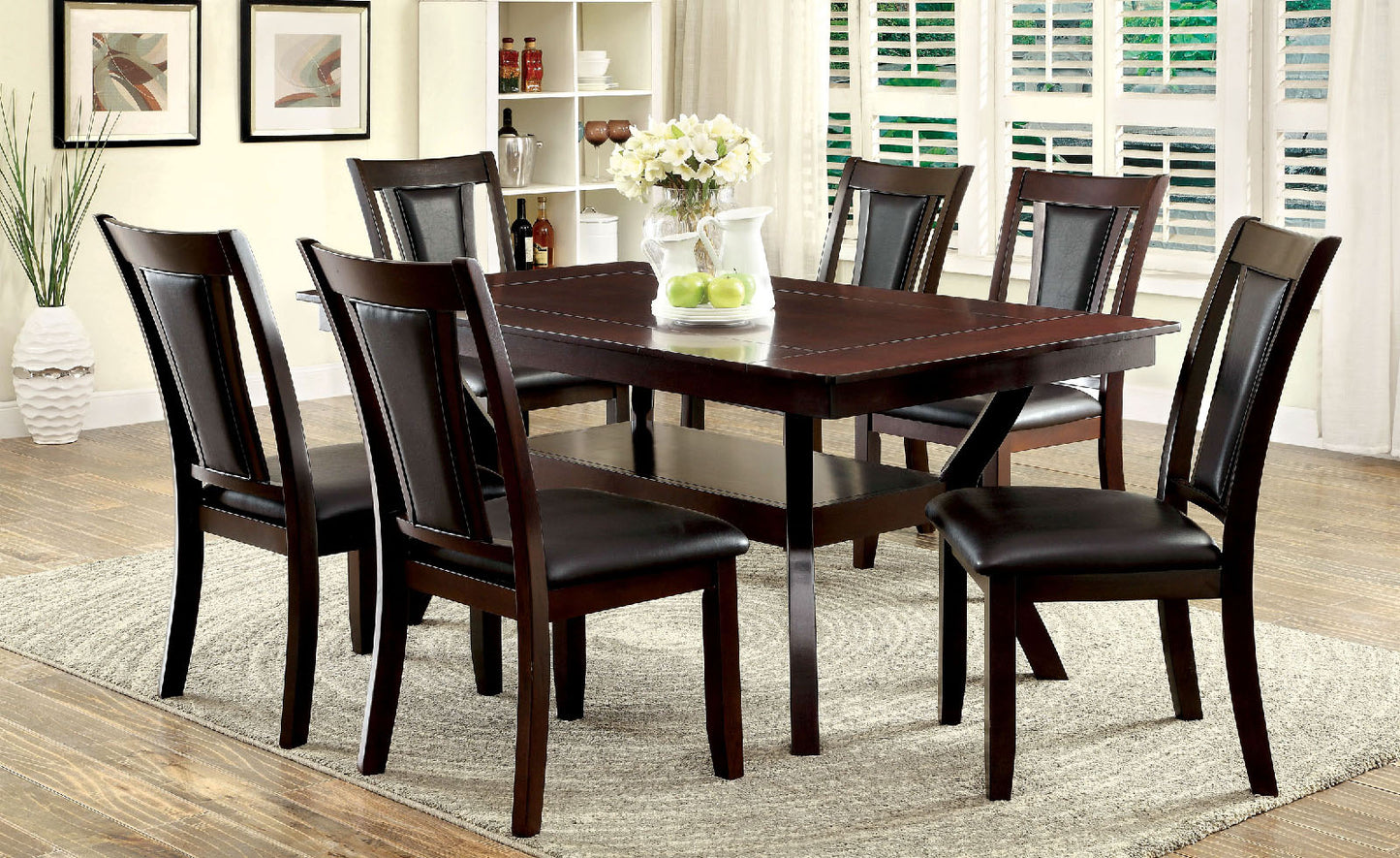 Furiture of America BRENT Dark Cherry 7 Pc. Dining Table Set