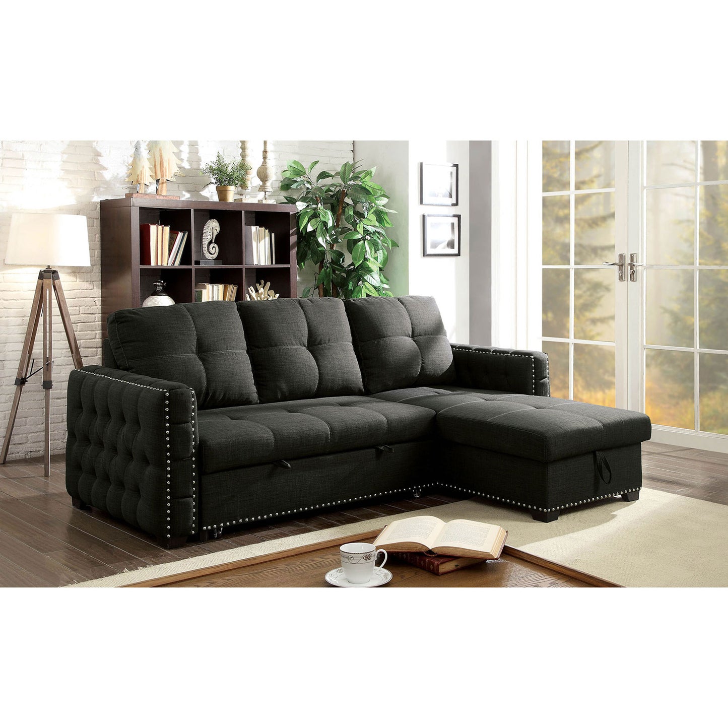 Furniture Of America Demi Dark Gray Sectional