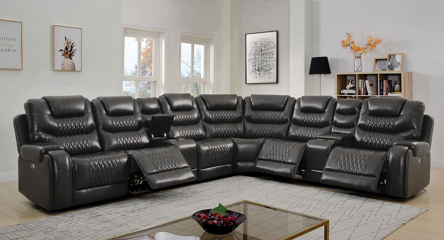 Furniture of America MARIAH Power Sectional + Power Recliner