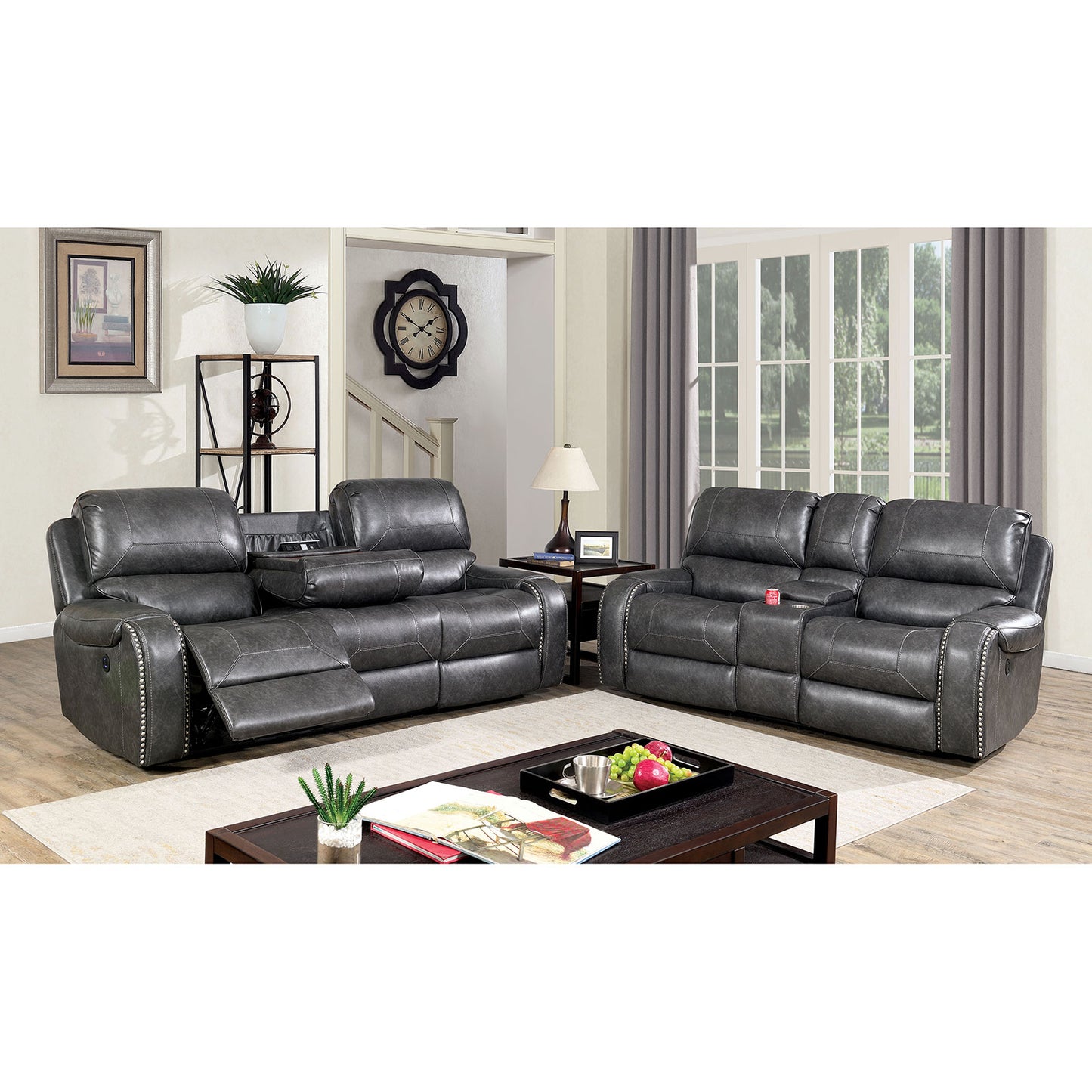 Furniture of America WALTER Power Sofa + Loveseat