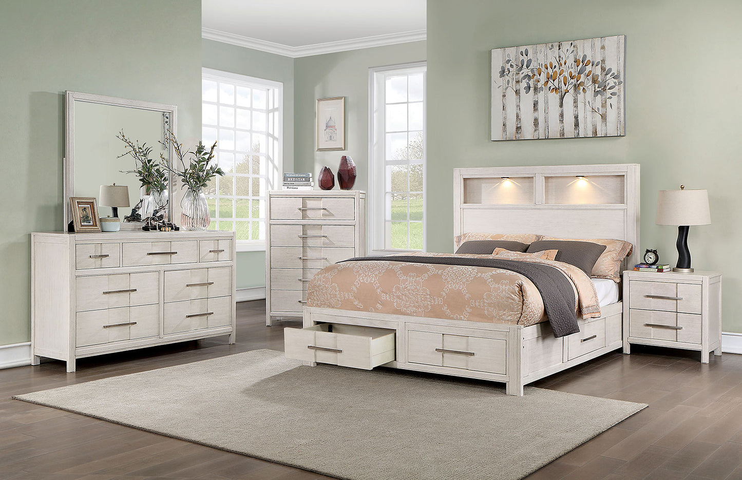 KARLA 5 Pc. Queen Bedroom Set w/ 2NS