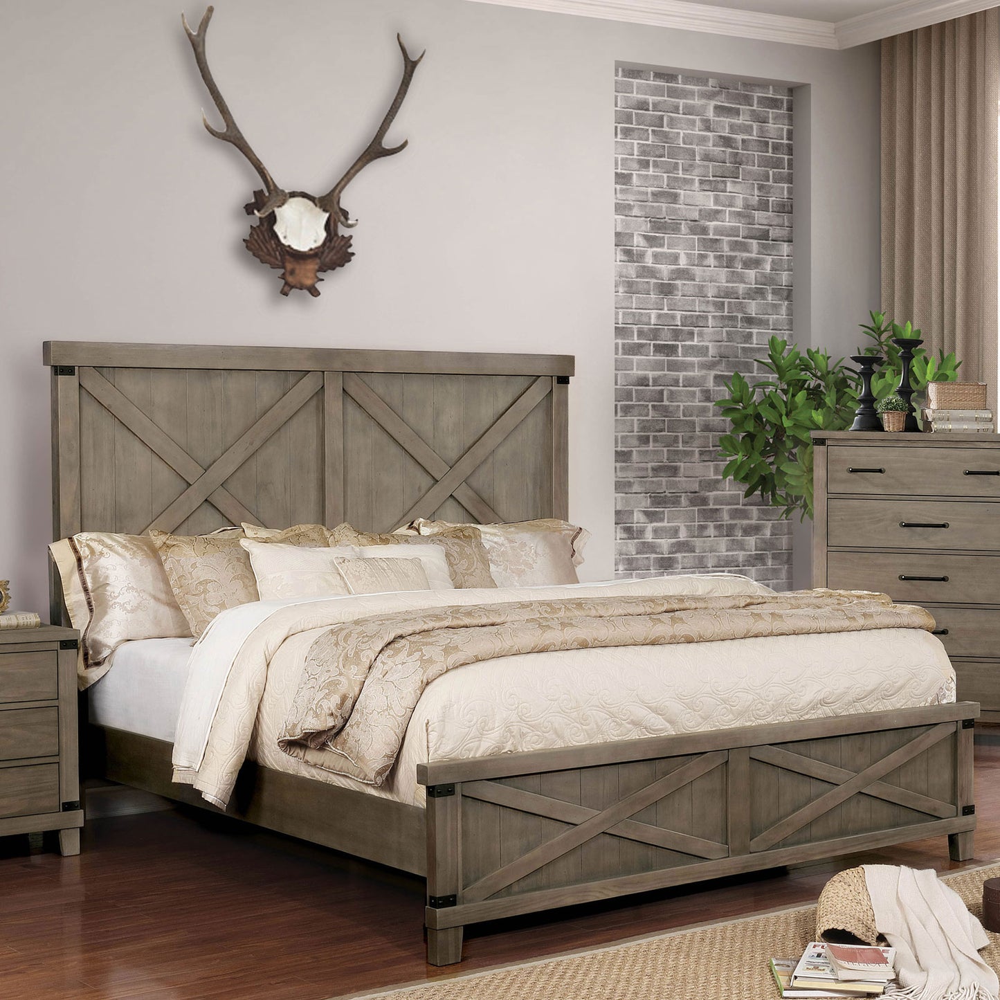 Furiture of America Bianca Dark Walnut Cal.King Bed