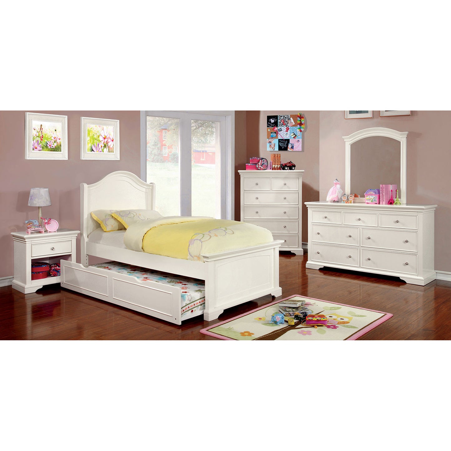 Furniture of America White 4 Pc. Twin Bedroom Set