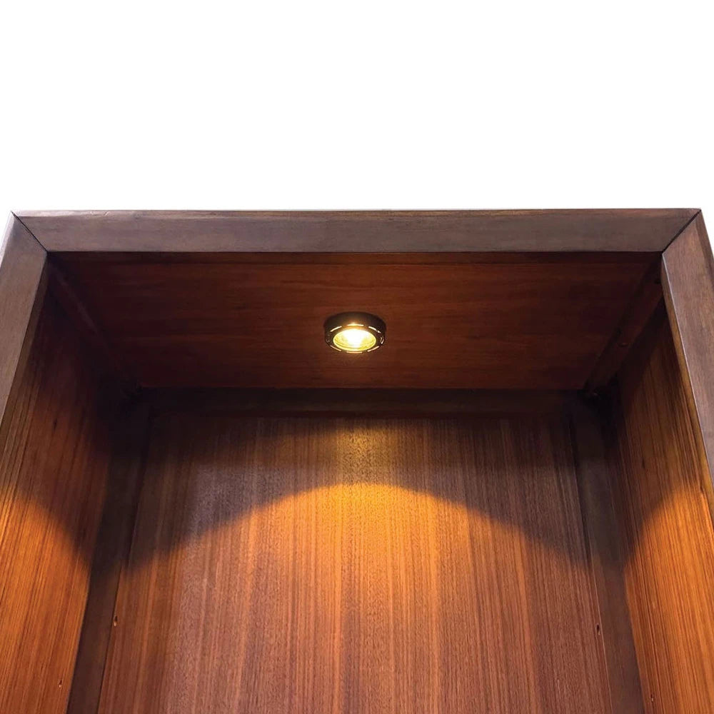 Furniture of America Forma Mid-Century Modern Walnut 5-Piece 118-inch Entertainment Center with LED Lights and 21 Shelves