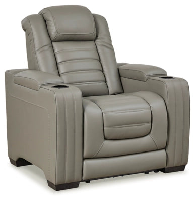 Backtrack Dual Power Leather Recliner
