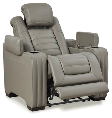 Backtrack Dual Power Leather Recliner