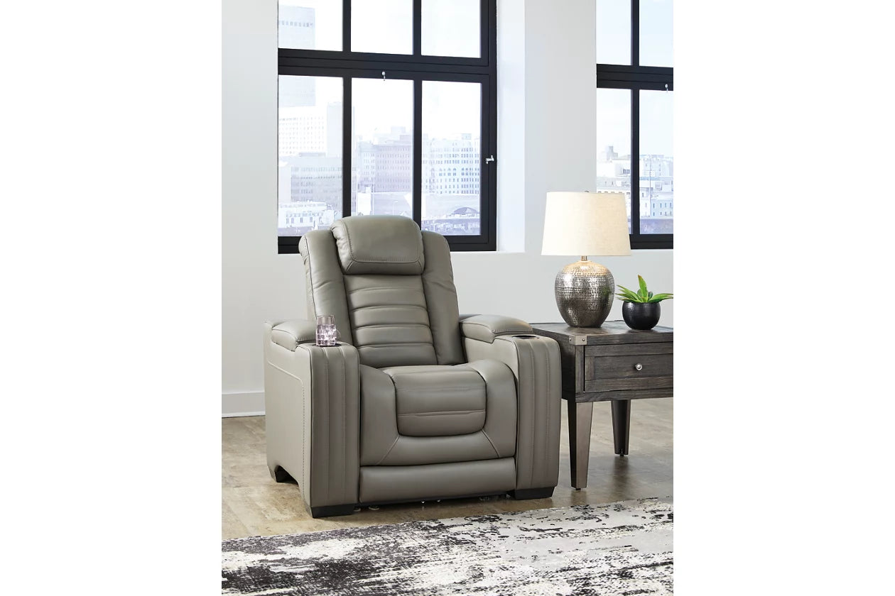 Backtrack Dual Power Leather Recliner