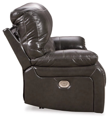Hallstrung Oversized Dual Power Leather Recliner