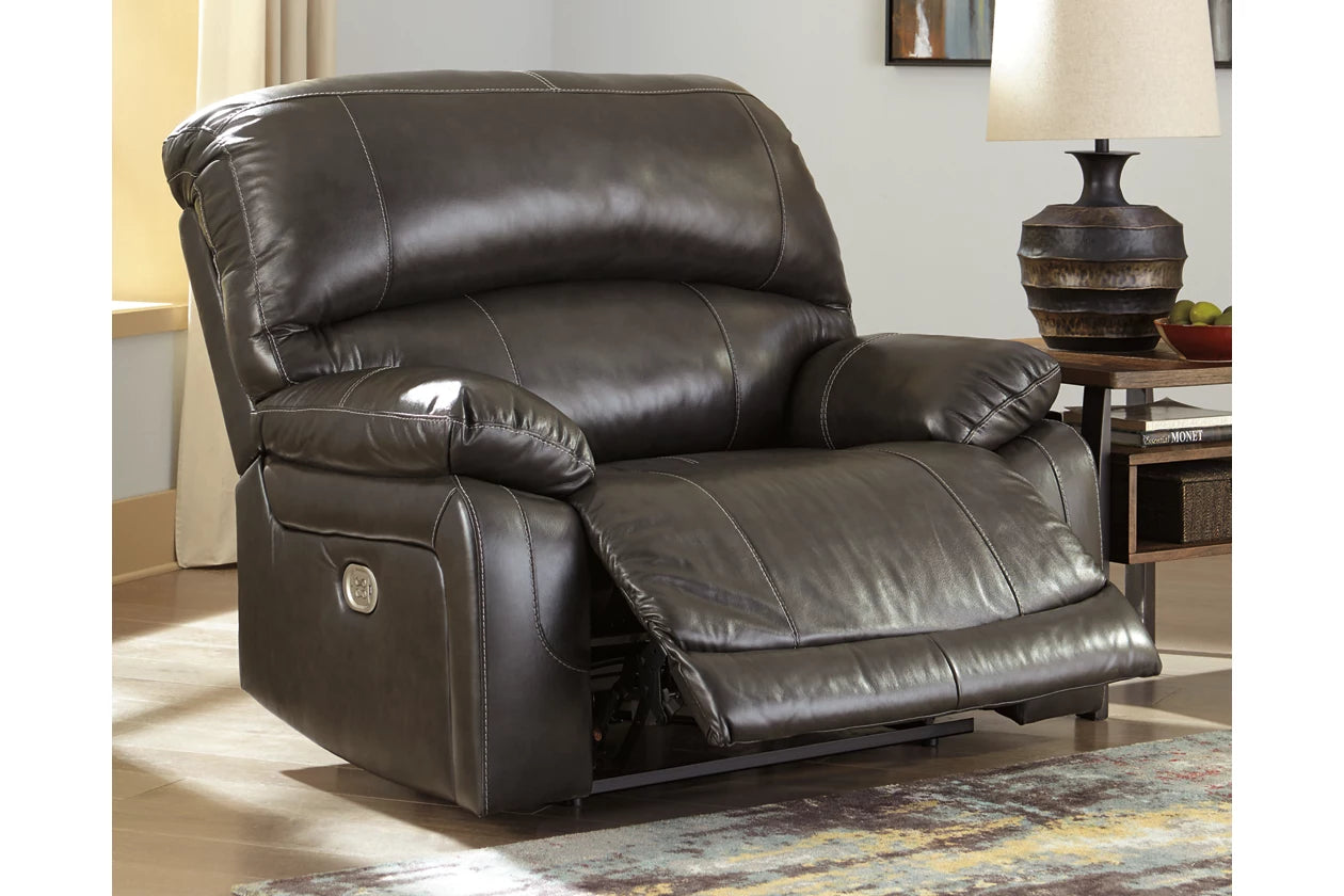 Hallstrung Oversized Dual Power Leather Recliner