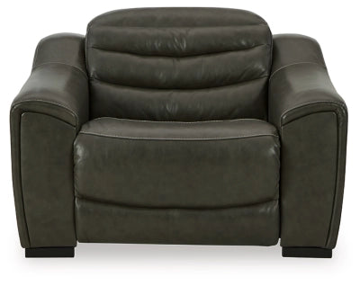 Center Line Dual Power Leather Recliner