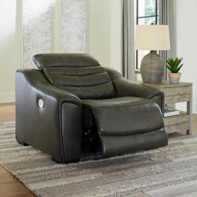Center Line Dual Power Leather Recliner