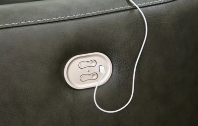 Center Line Dual Power Leather Recliner