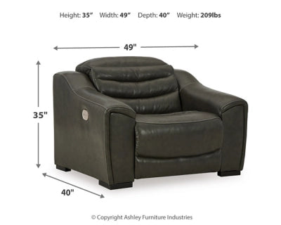 Center Line Dual Power Leather Recliner