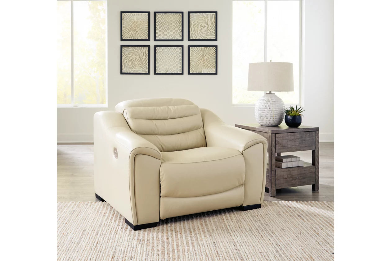 Center Line Dual Power Leather Recliner