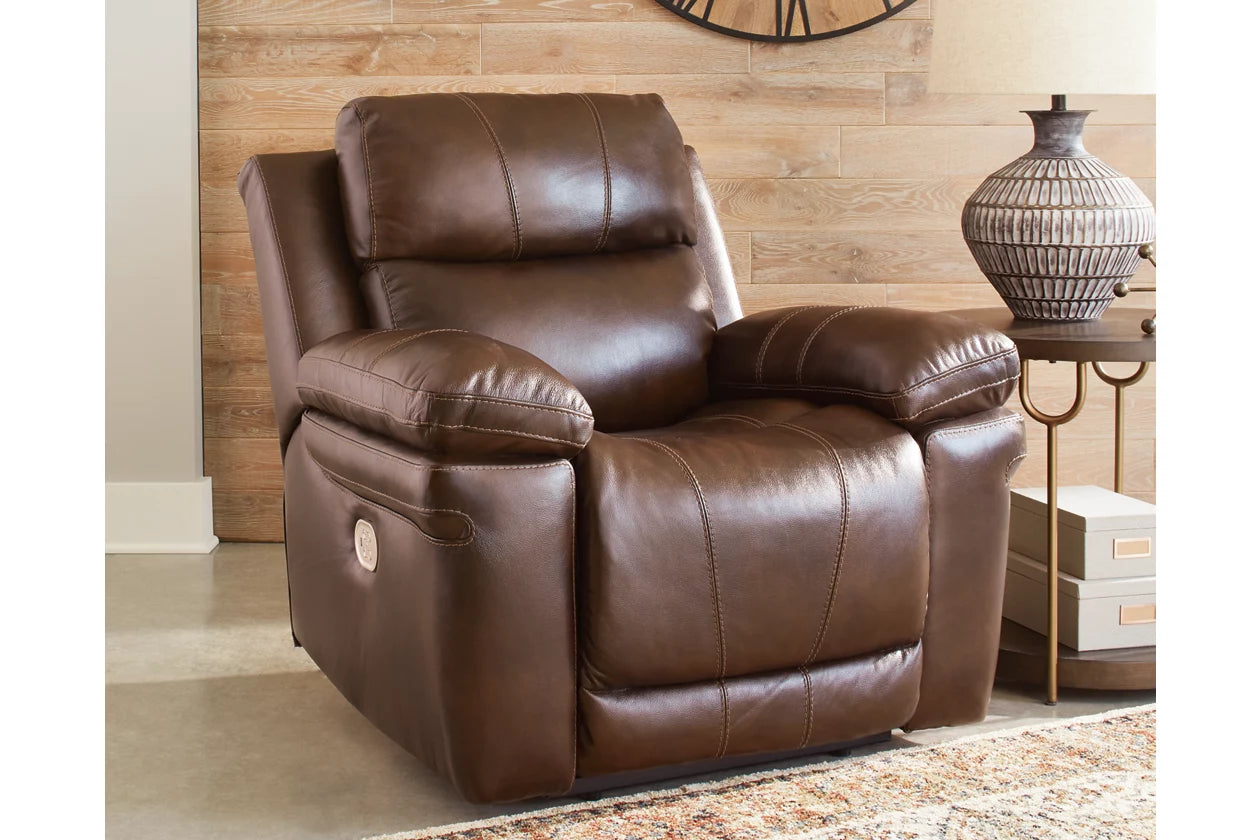 Edmar Dual Power Leather Recliner