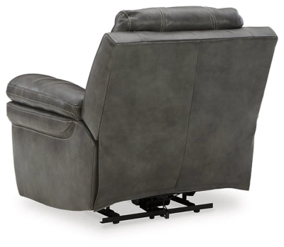 Edmar Dual Power Leather Recliner