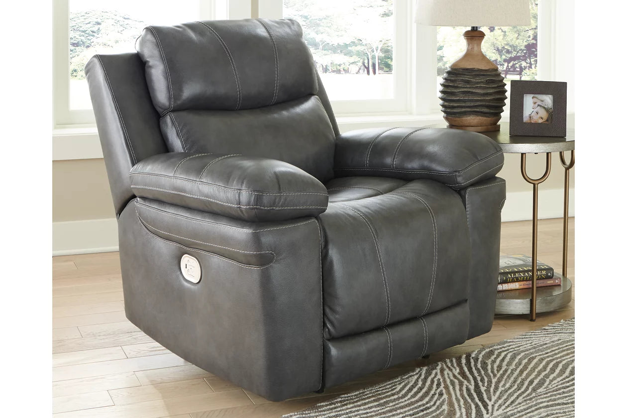 Edmar Dual Power Leather Recliner