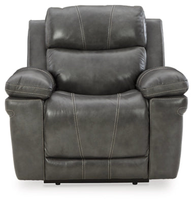 Edmar Dual Power Leather Recliner