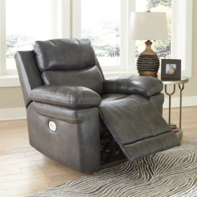 Edmar Dual Power Leather Recliner