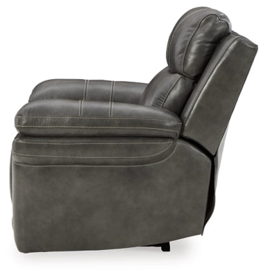 Edmar Dual Power Leather Recliner