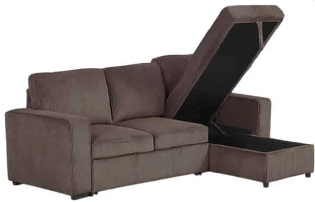 Furniture of America® Yves 2-Piece Brown L-Shape Sectional