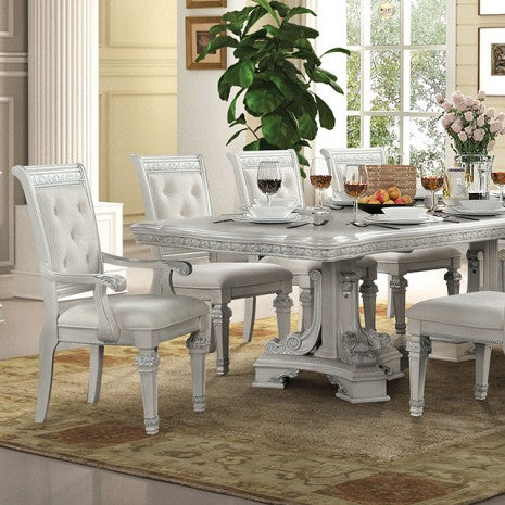 Furniture Of America Stella Mia 9 Pc Dining Table Set     |     FM31000WH-T-9PC
