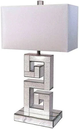 GAEA Table Lamp, Silver/White