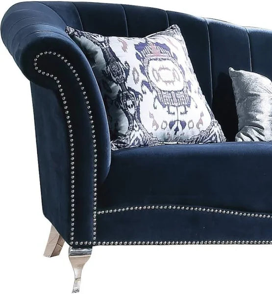ACME Jaborosa Nail-Head Trim Accents Sofa in Blue Velvet