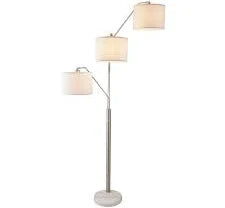 IYANNA Arch Lamp, Silver/Beige