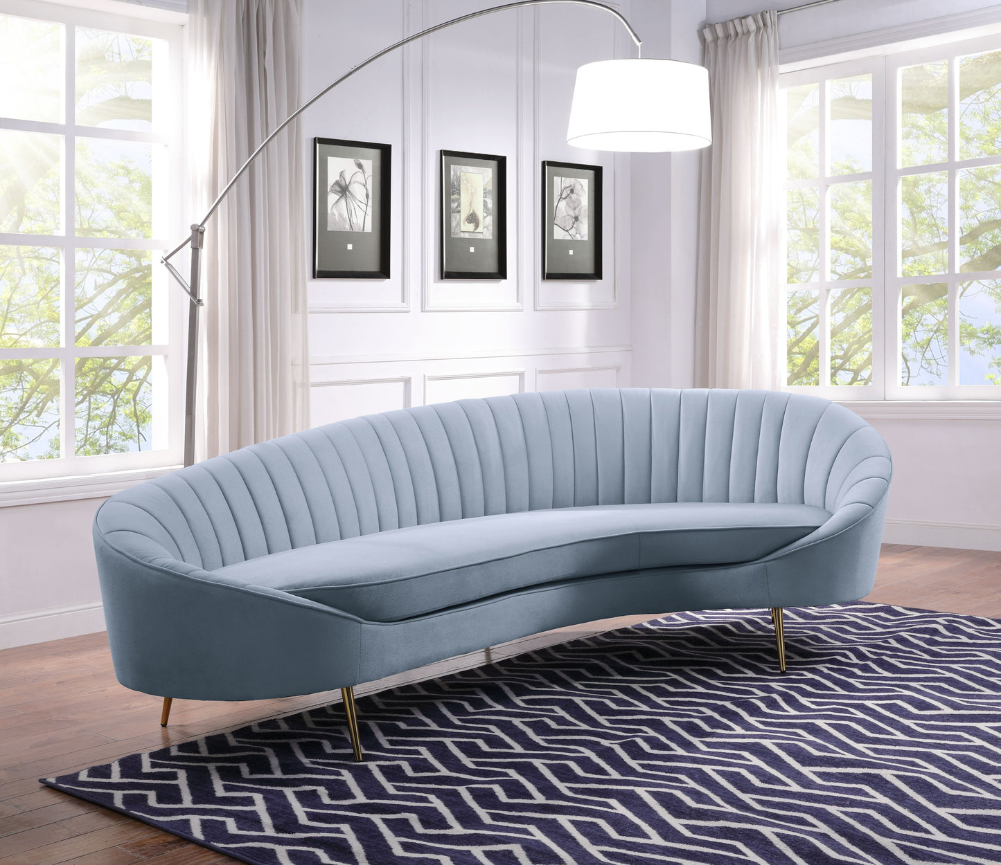 ACME Ballard Sofa in Light Gray Velvet