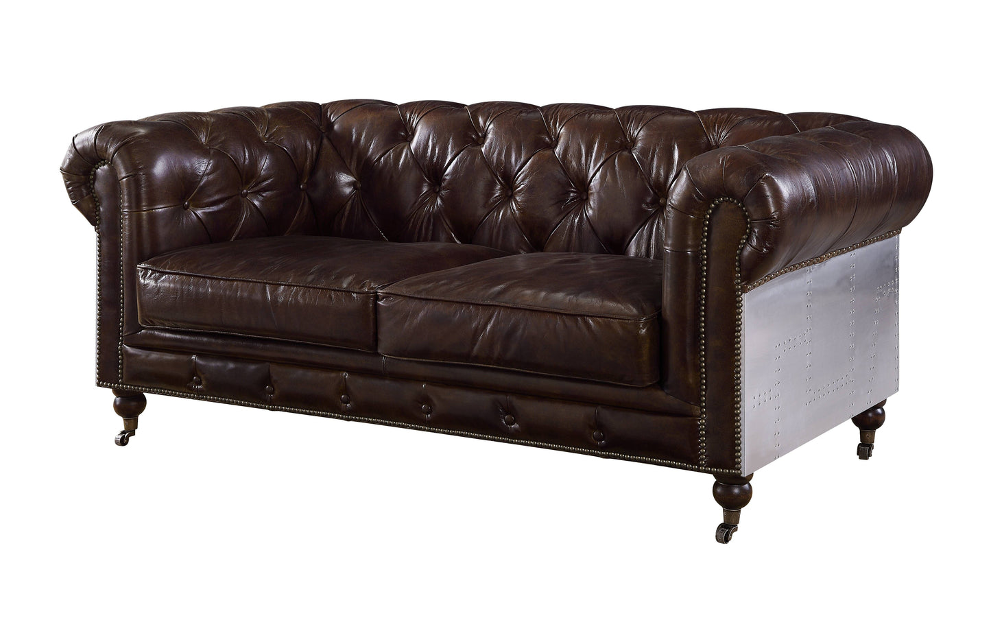 ACME Aberdeen Loveseat Vintage Brown Top Grain Leather