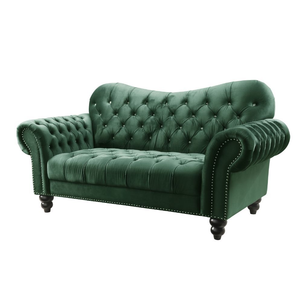 ACME Iberis Loveseat in Green Velvet