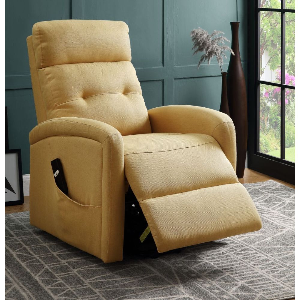 ACME Newat Recliner Yellow Linen