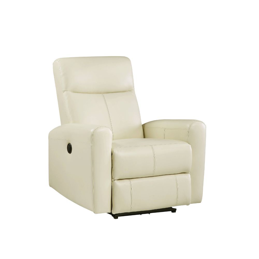 ACME Kasia Recliner Espresso PU Beige Top Grain Leather Match