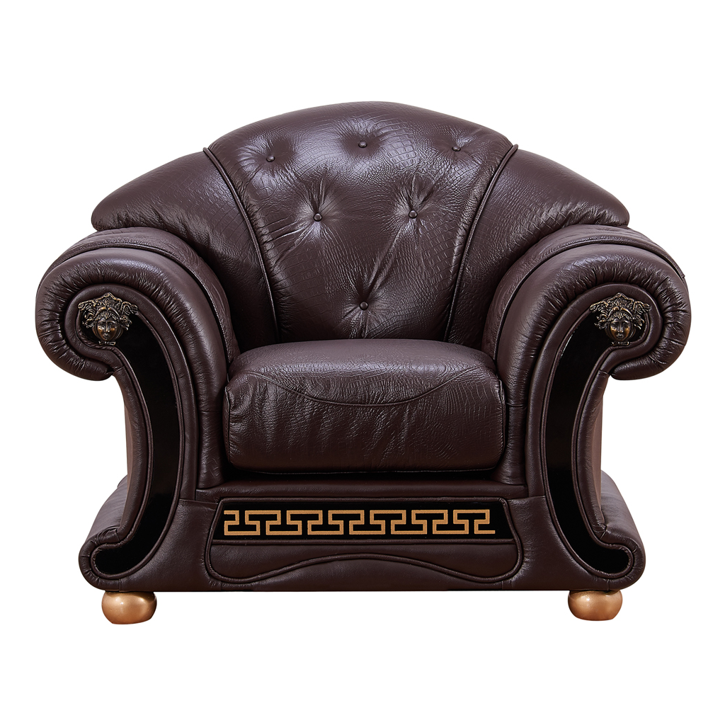 ESF Apolo Brown Genuine Leather Sofa Set 3Pcs