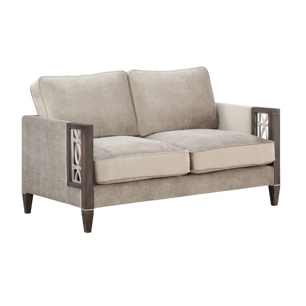 ACME Peregrine Loveseat Velvet & Walnut