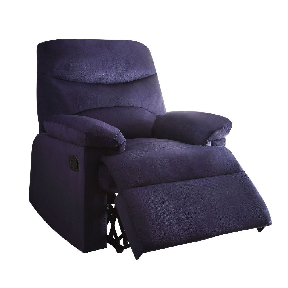 ACME Arcadia Recliner Blue Woven Fabric